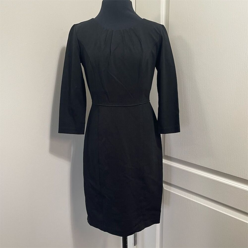 Talbots Women's 2P Black Sheath Dress Knee Length 3/4 Sleeve Workwear  sku1